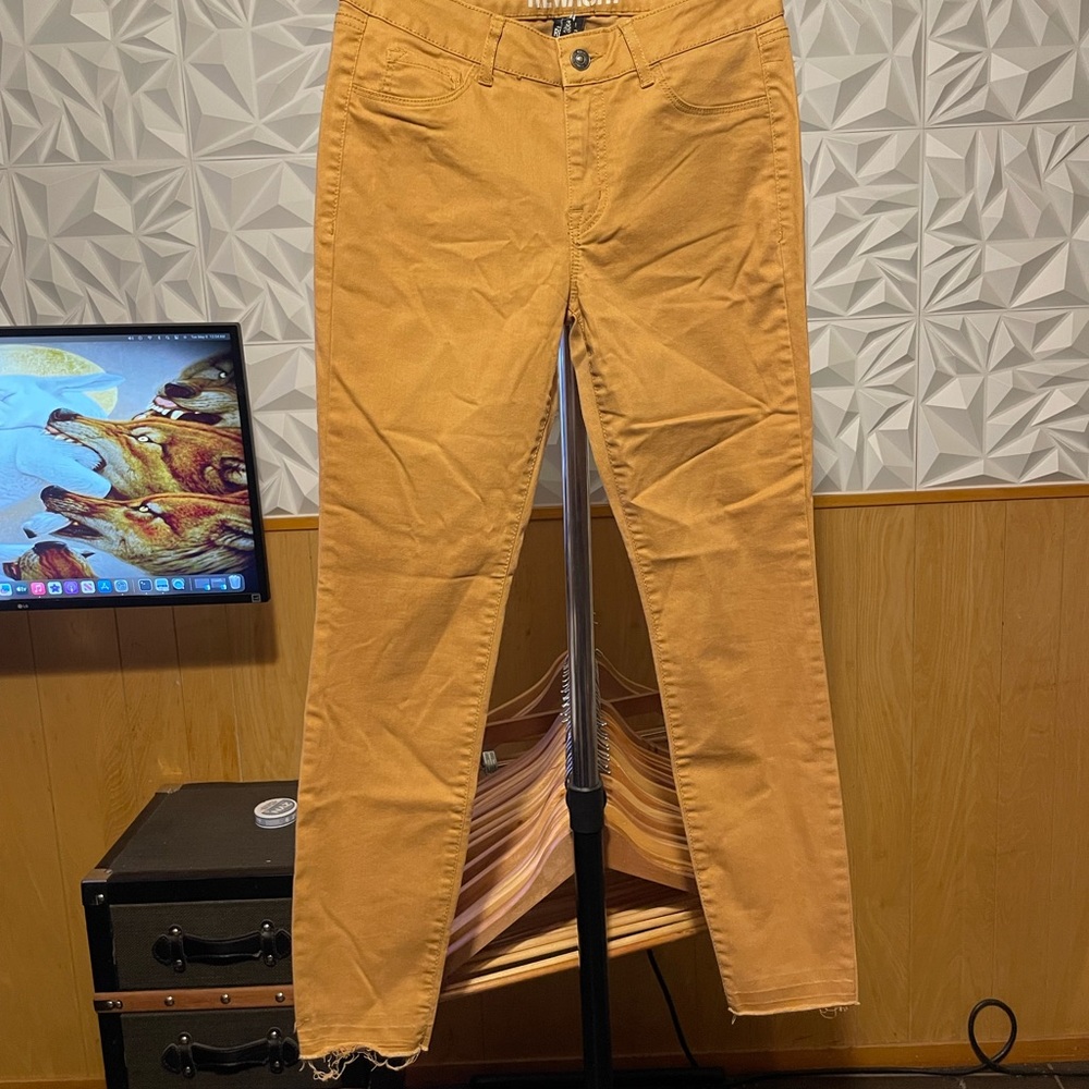 Rewash Yellow Chinos Cotton Blend Straight Leg